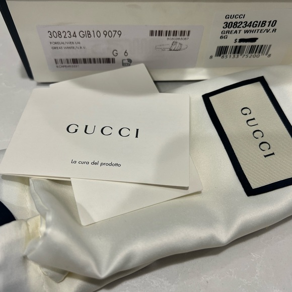 Gucci White Pursuit Web Accent Red Green Slides New - Picture 5 of 11
